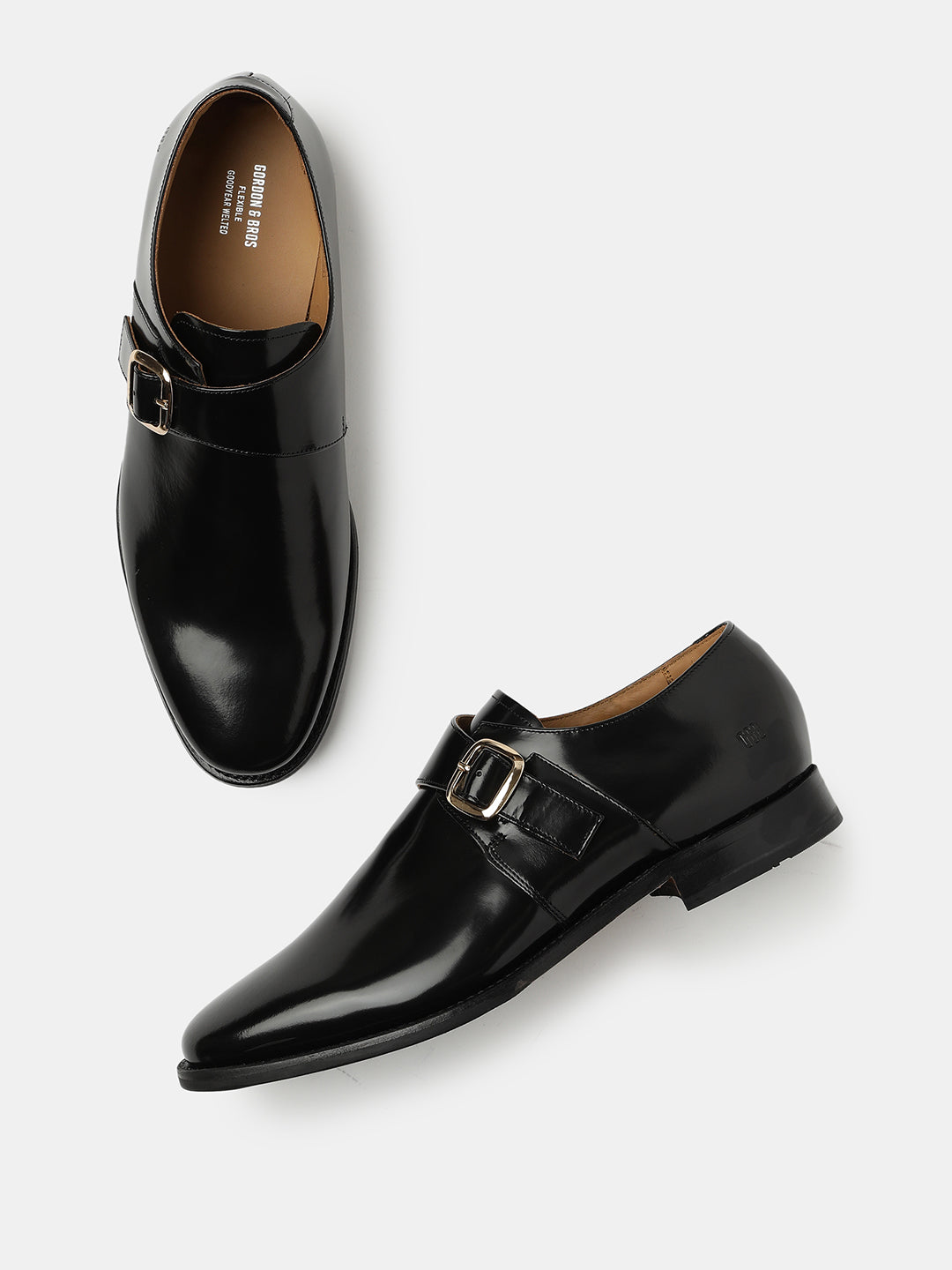 BLACK MEN SINGLE MONK SHOES 7231BLACK - Main Image