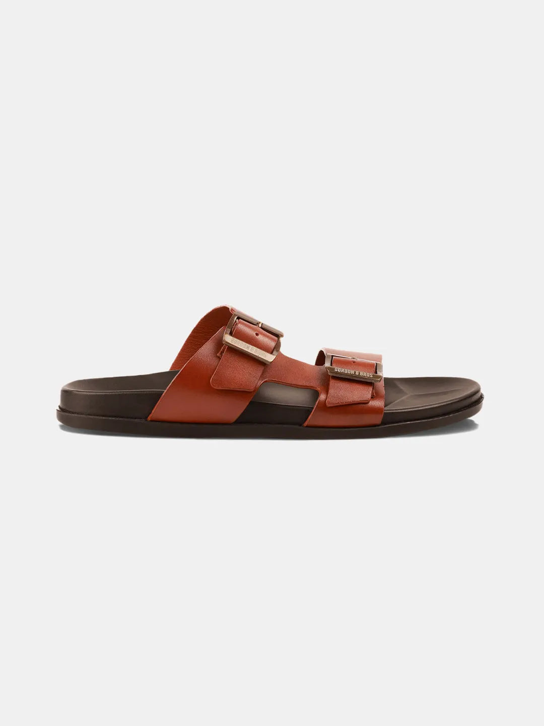 DOUBLE BUCKLE LEATHER SANDALS | 40 TAN