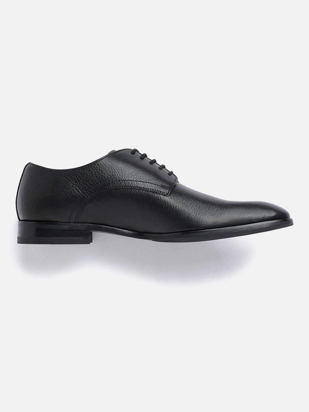 FINE MILLED BLACK MEN DERBY LACE UP SHOES | 636FINE MILLED BLACK