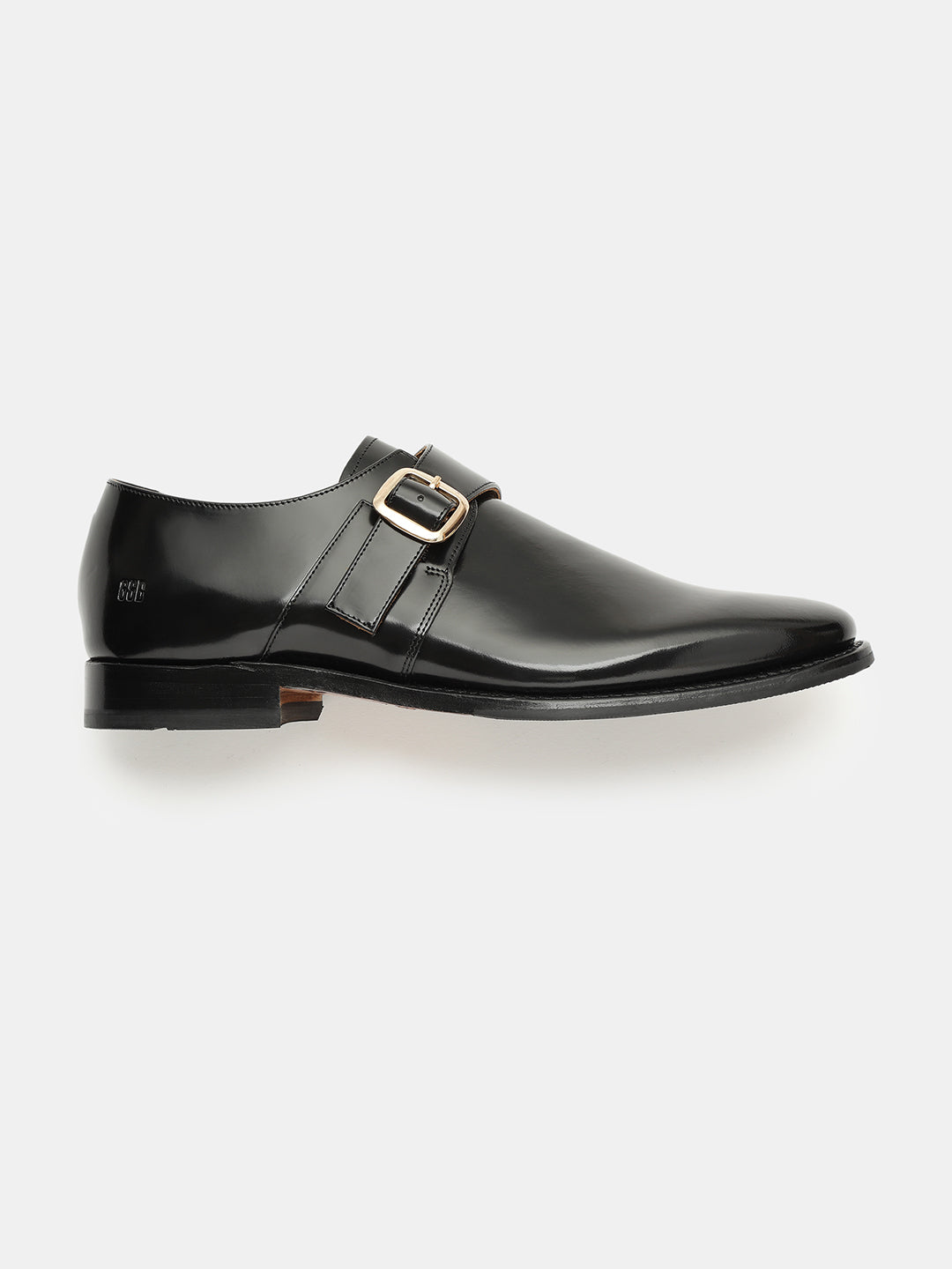 BLACK MEN SINGLE MONK SHOES | 7231BLACK