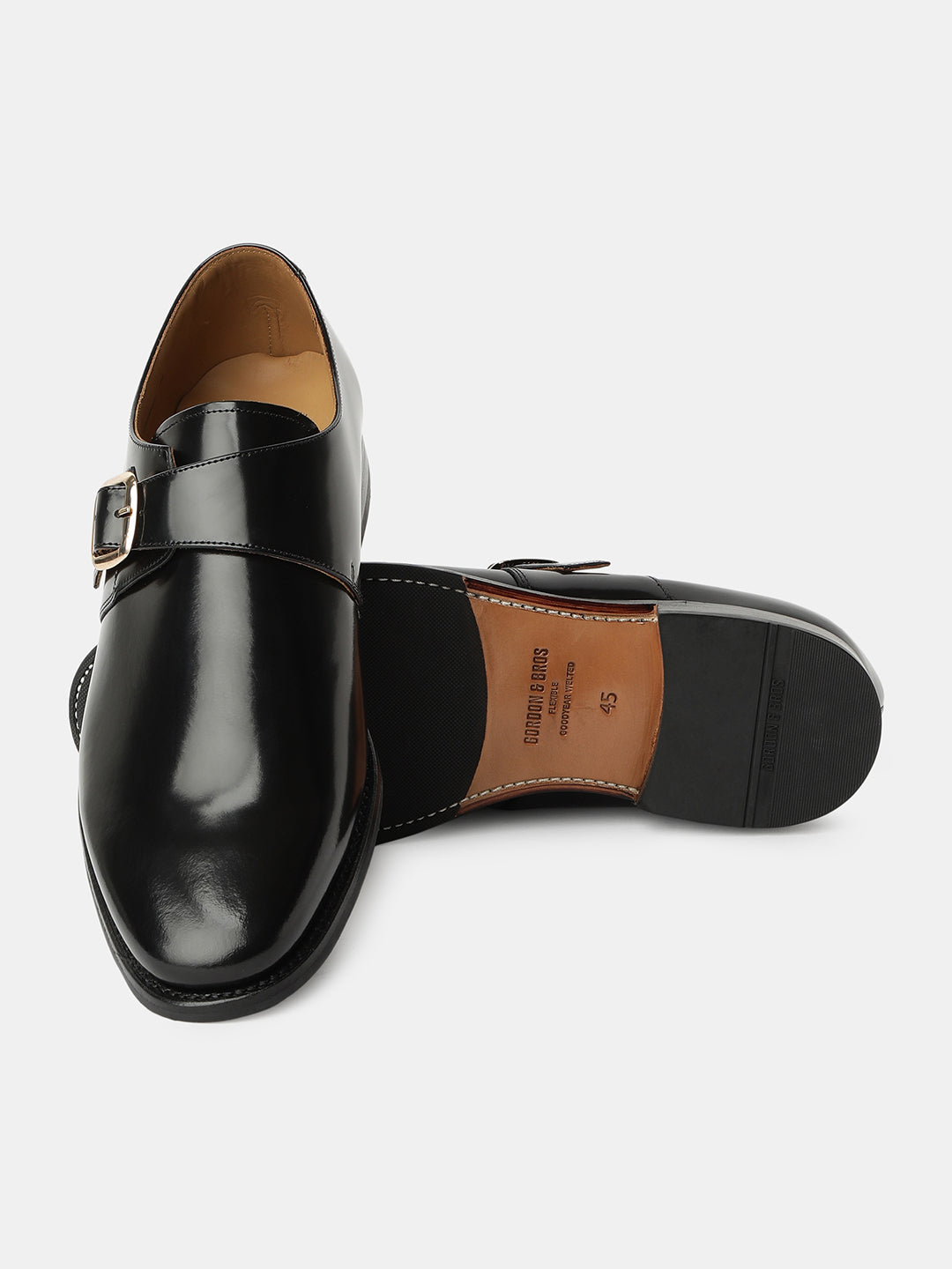 BLACK MEN SINGLE MONK SHOES | 7231BLACK