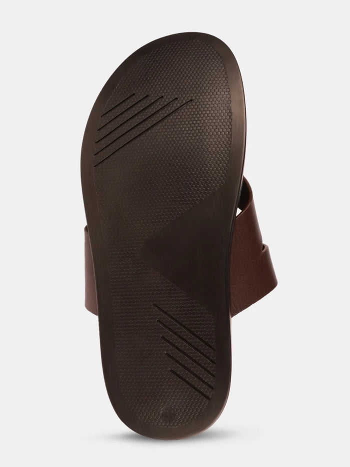 CLASSIC CROSS STRAP SANDALS | 38 BROWN