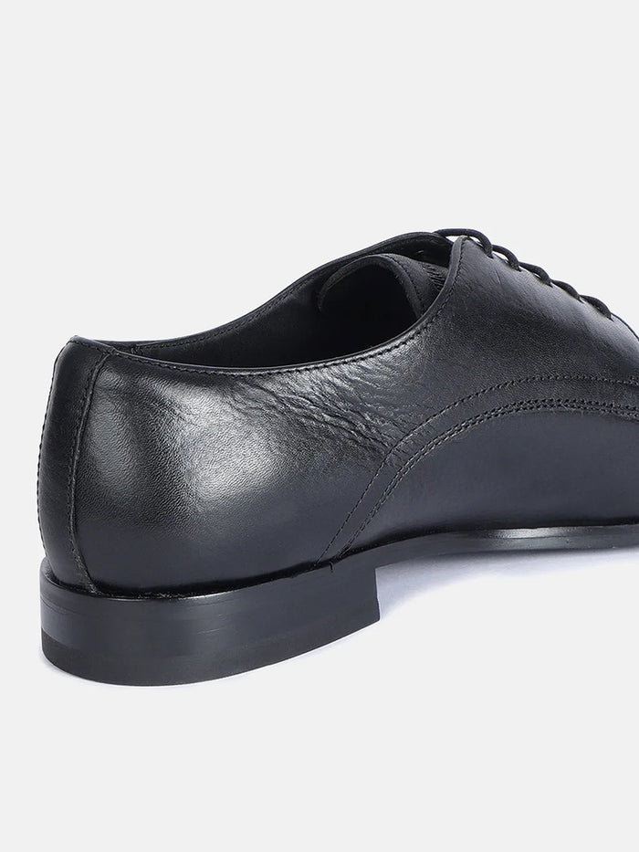 MILLED LEATHER DERBY SHOES | 636 MILLED BLACK HEAVY