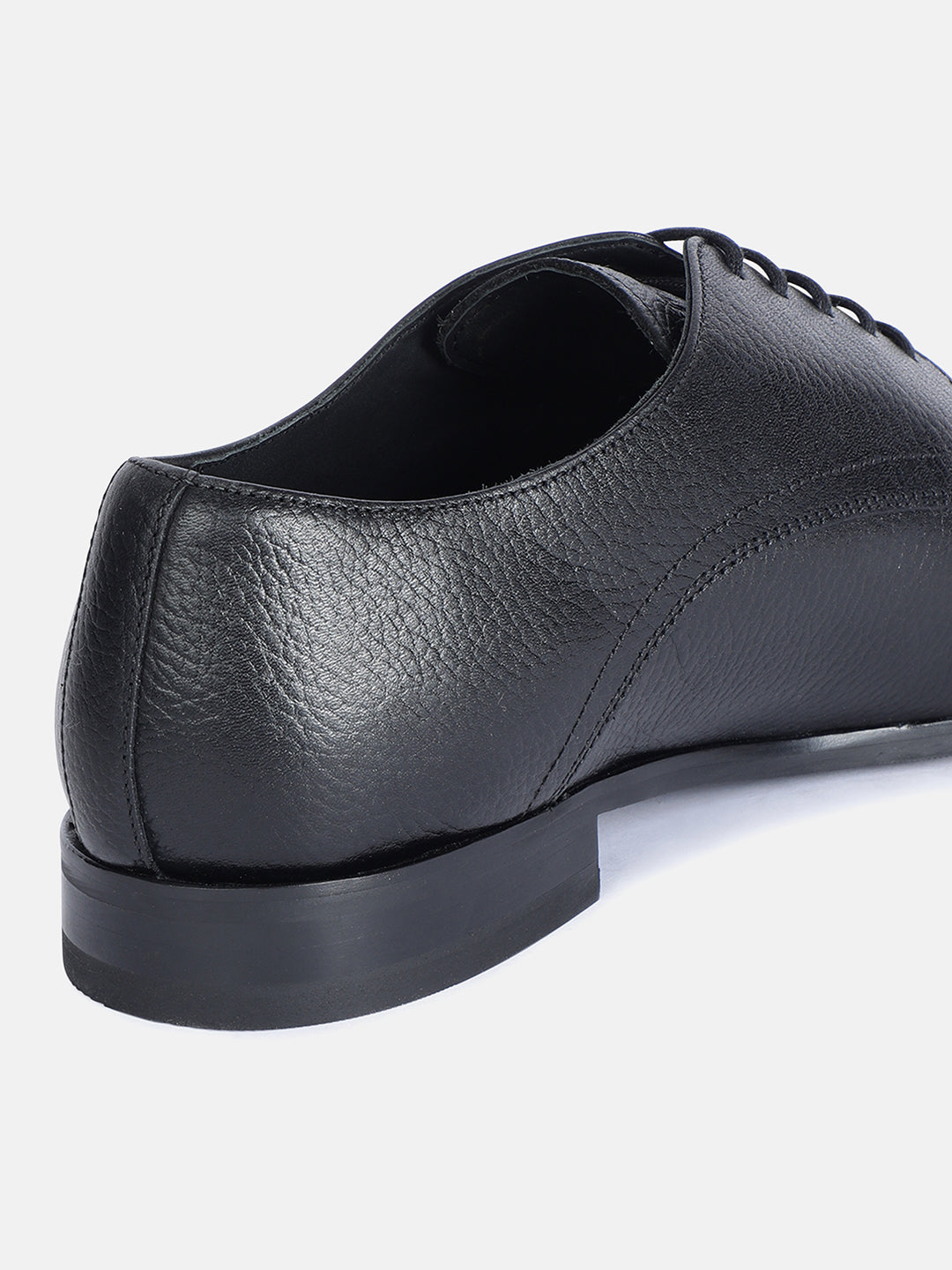 FINE MILLED BLACK MEN DERBY LACE UP SHOES | 636FINE MILLED BLACK