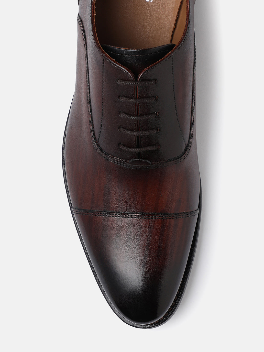 CRUST BROWN MEN TOE CAP OXFORD LACE UP SHOES | 5092CRUST BROWN