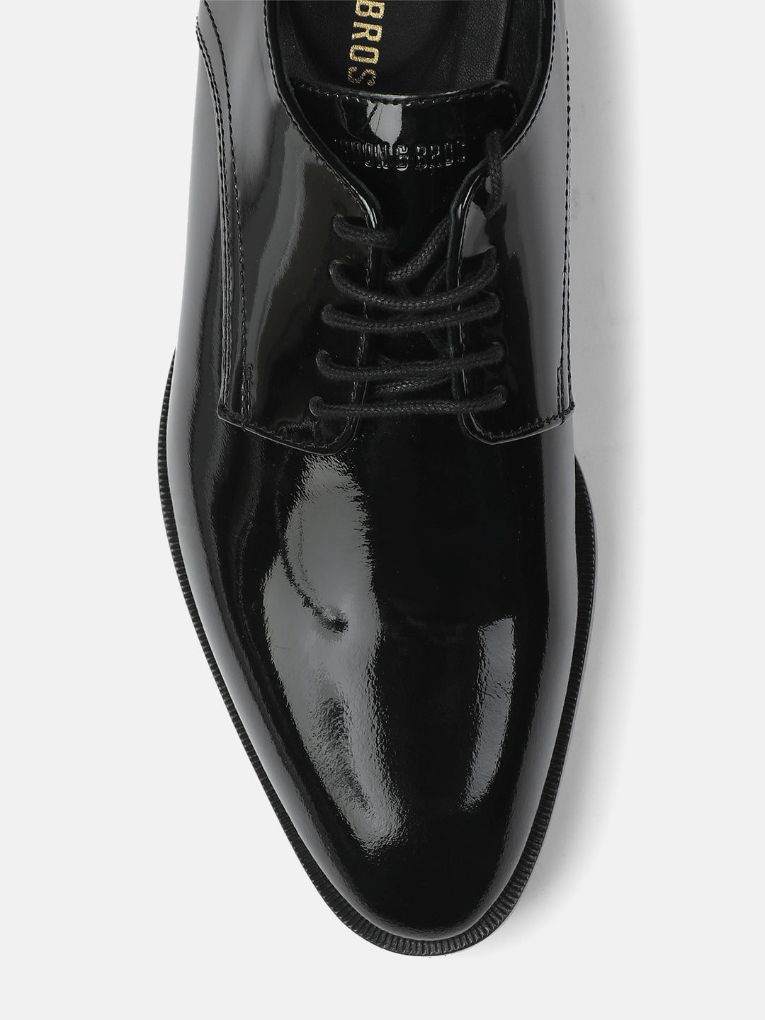 PATENT BLACK MEN PLAIN VAMP DERBY LACE UP SHOES | 625635 PATENT BLACK