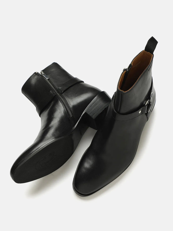 LEATHER HARNESS BOOTS | 5034 BLACK