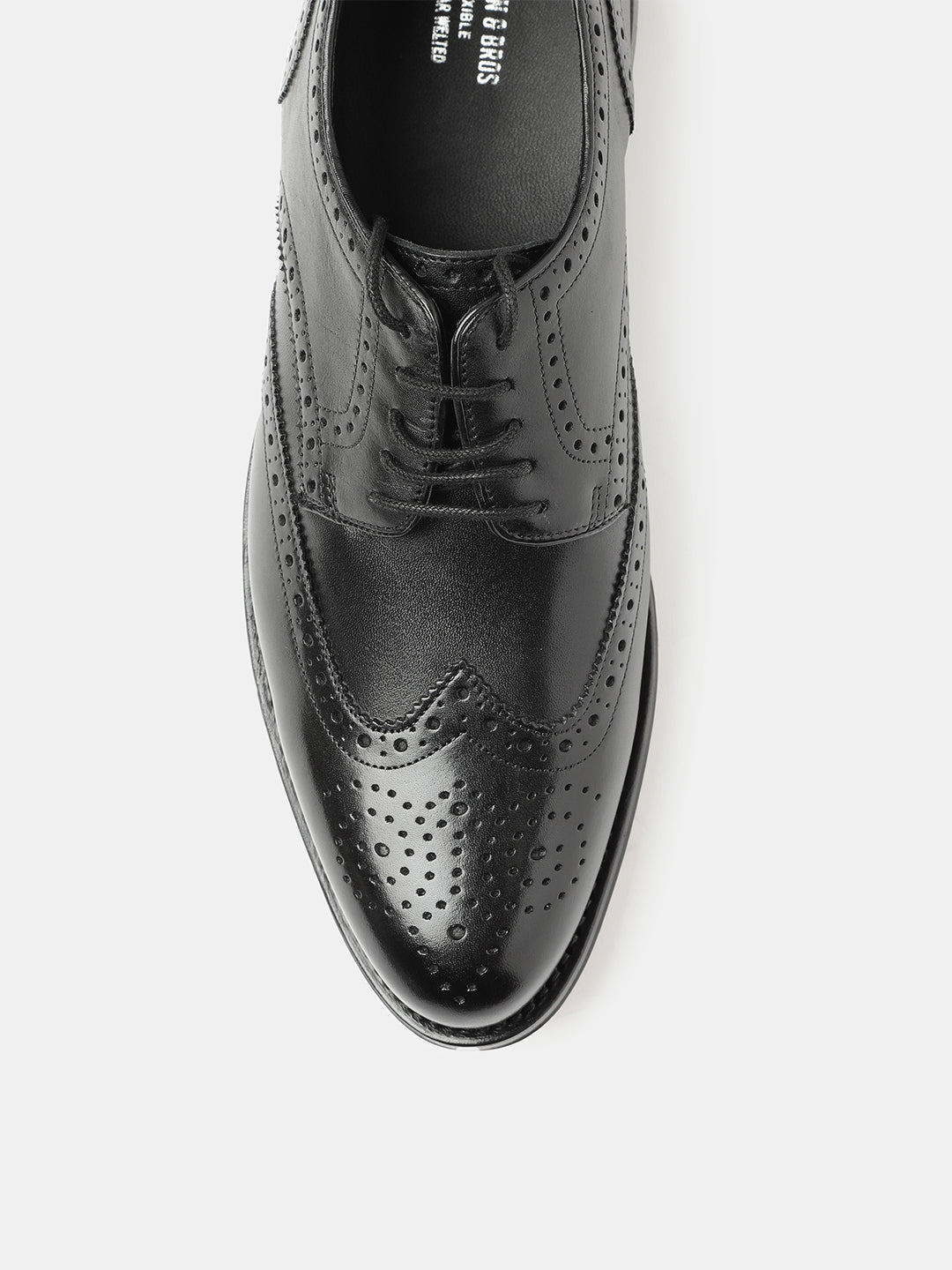 ADIGO BLACK MEN WING BROGUE LACE UP SHOES | 2318ADIGO BLACK