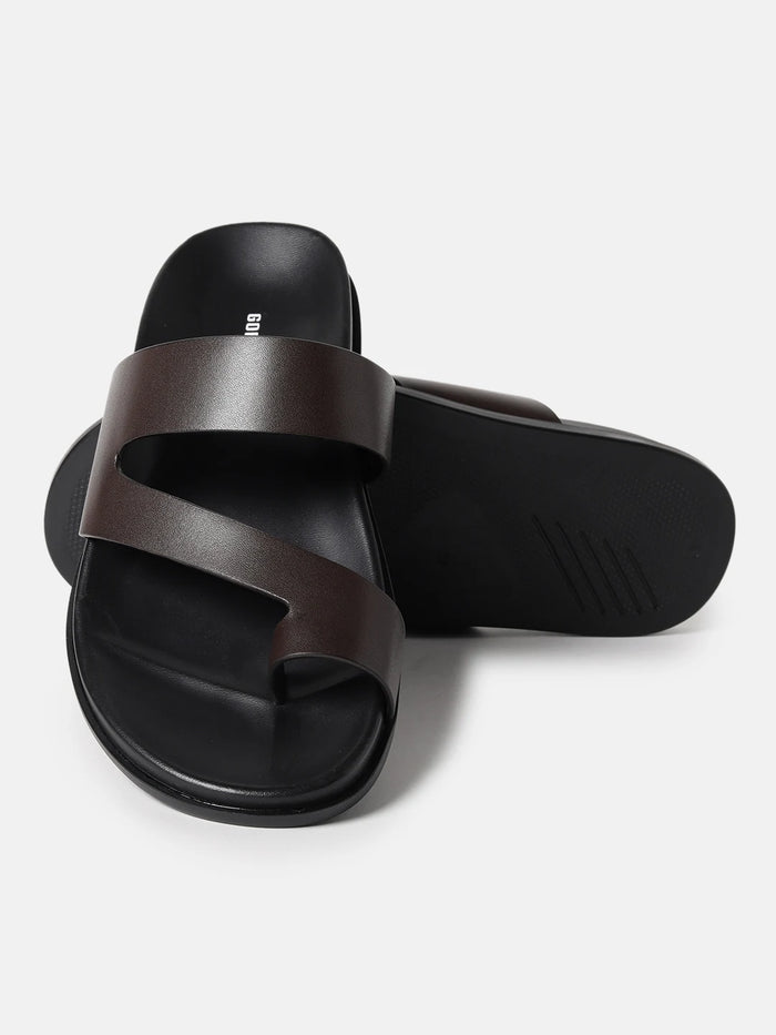 PREMIUM TOE LOOP SANDALS | 39 BROWN