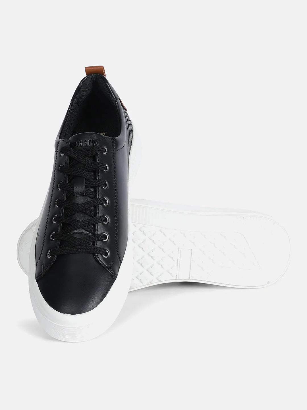 BLACK TAN MEN LACE UP SNEAKERS |BLACK/TAN