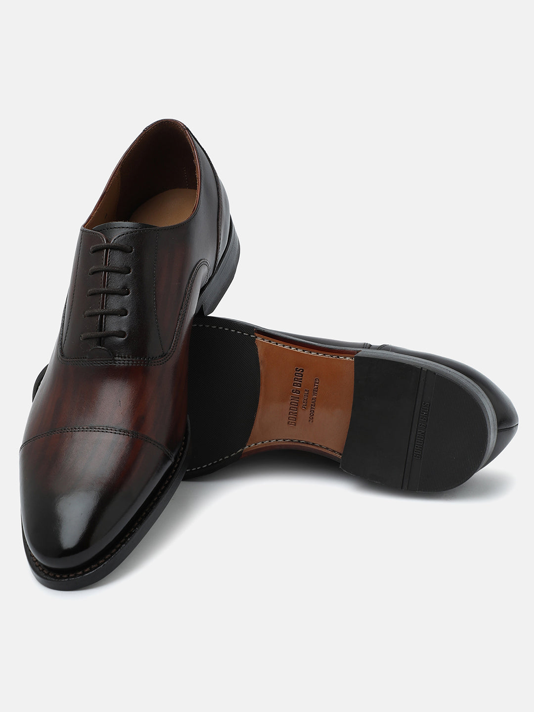 CRUST BROWN MEN TOE CAP OXFORD LACE UP SHOES | 5092CRUST BROWN