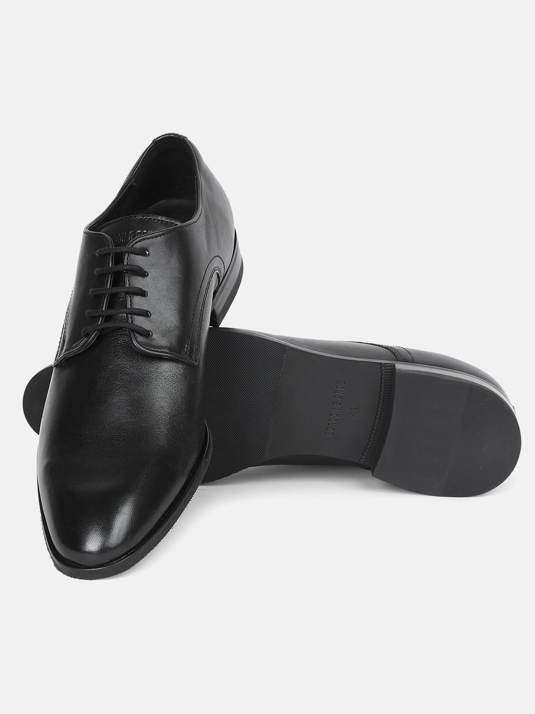 PLAIN DERBY PLAIN BLACK MEN DERBY LACE UP SHOES | 635PLAIN DERBY PLAIN BLACK