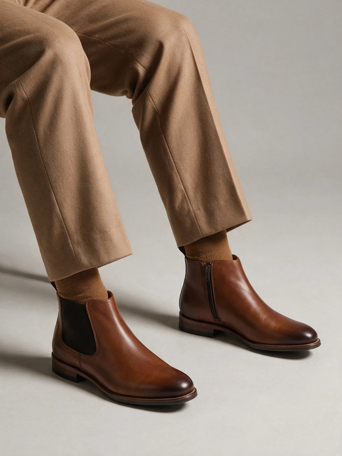 CHELSEA LEATHER BOOTS | 1776 ADIGO TAN