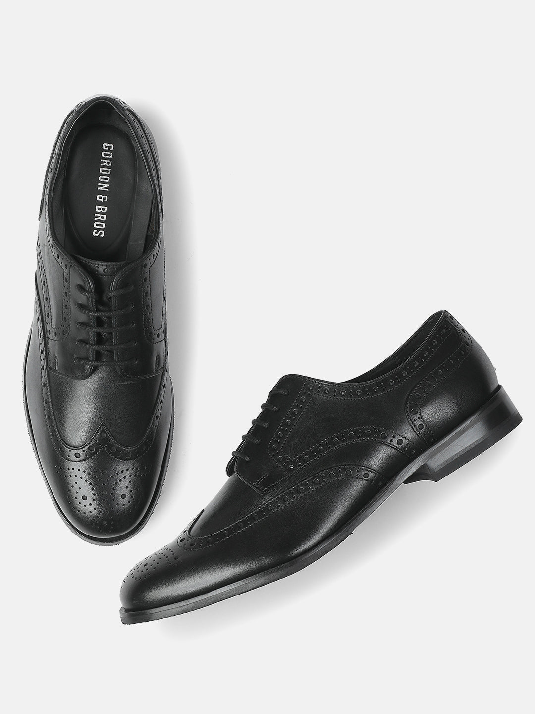 PLAIN BLACK MEN DERBY LACE UP SHOES | 431PLAIN BLACK