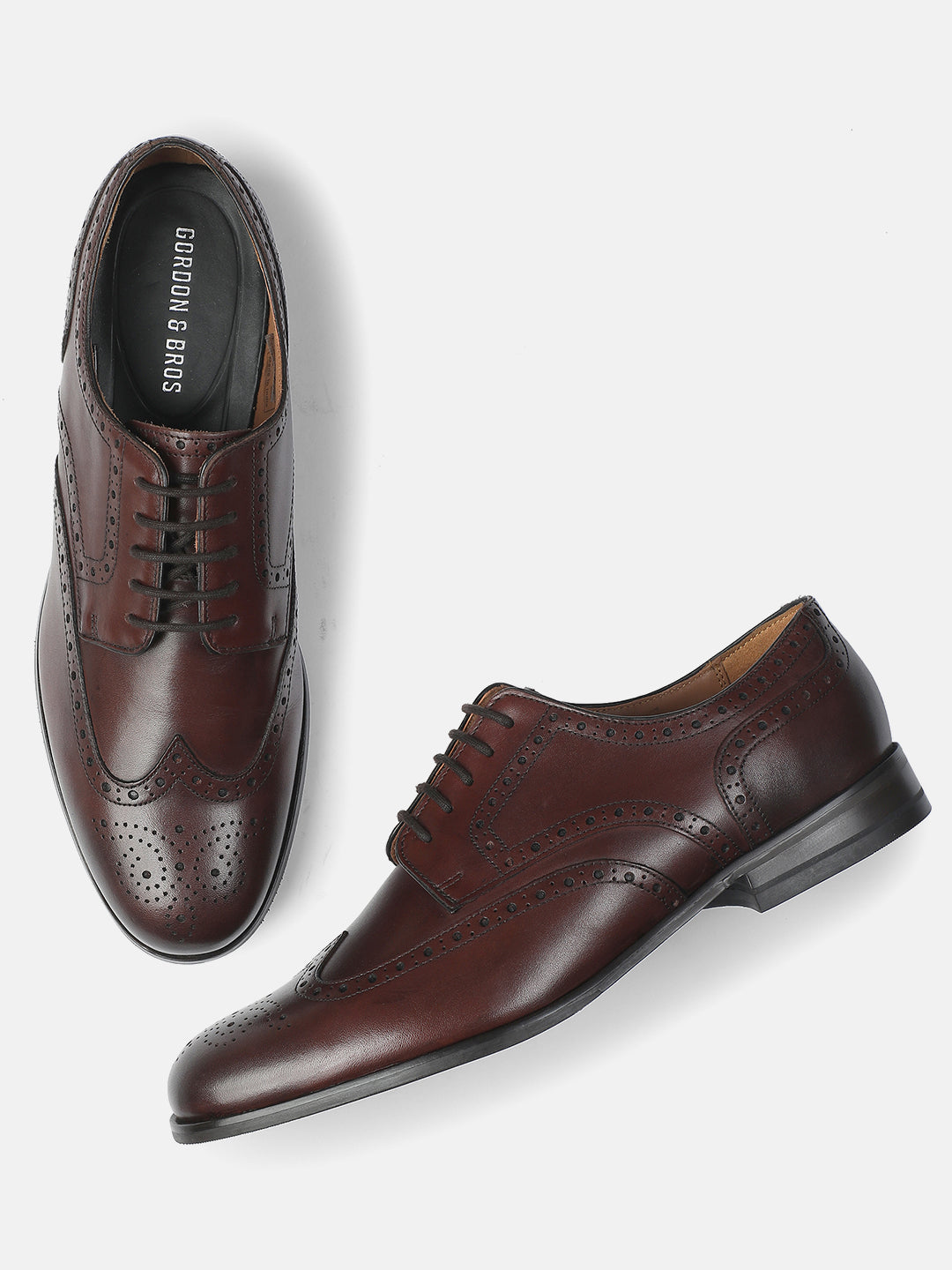PLAIN BROWN BROGUES MEN DERBY LACE UP SHOES | 431PLAIN BROWN BROGUES
