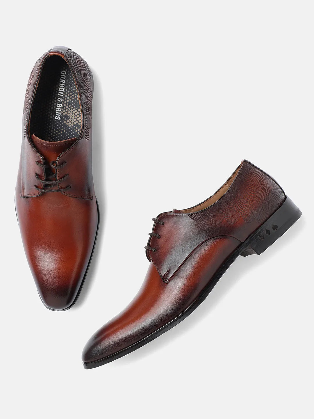 TAN MEN DERBY LACE UP SHOES