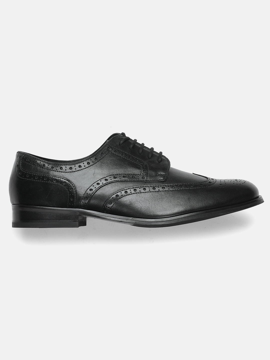 PLAIN BLACK MEN DERBY LACE UP SHOES | 431PLAIN BLACK