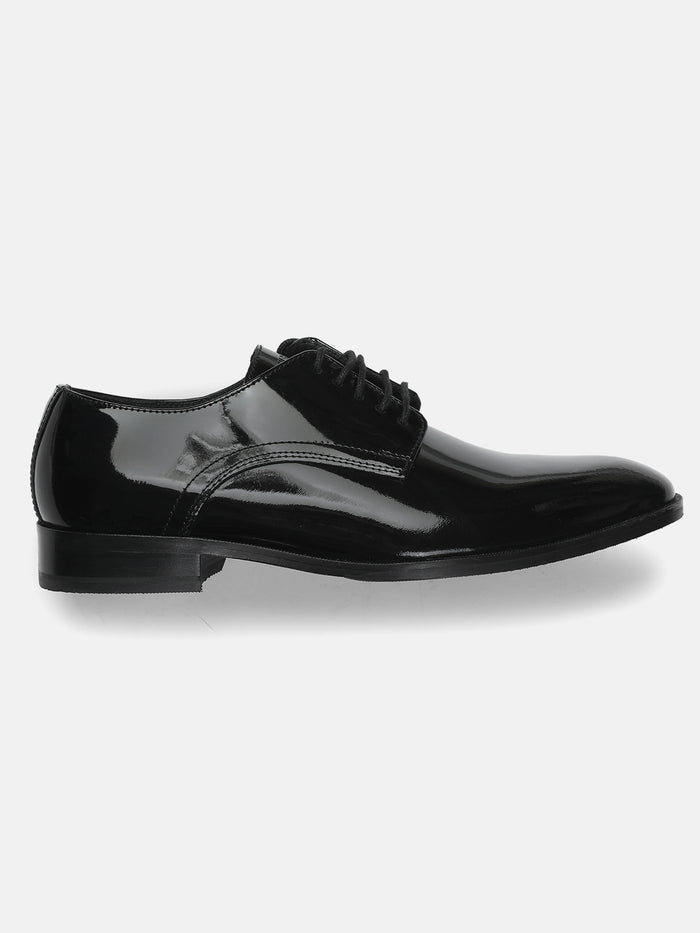 PLAIN DERBY SHOES| 3556 PATENT BLACK