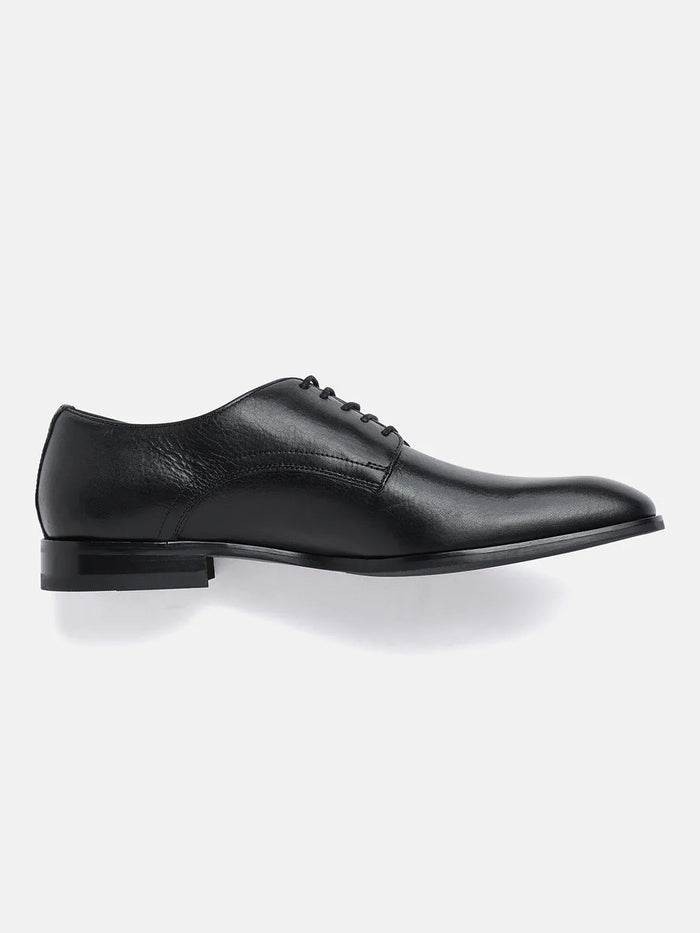 MILLED LEATHER DERBY SHOES | 636 MILLED BLACK HEAVY