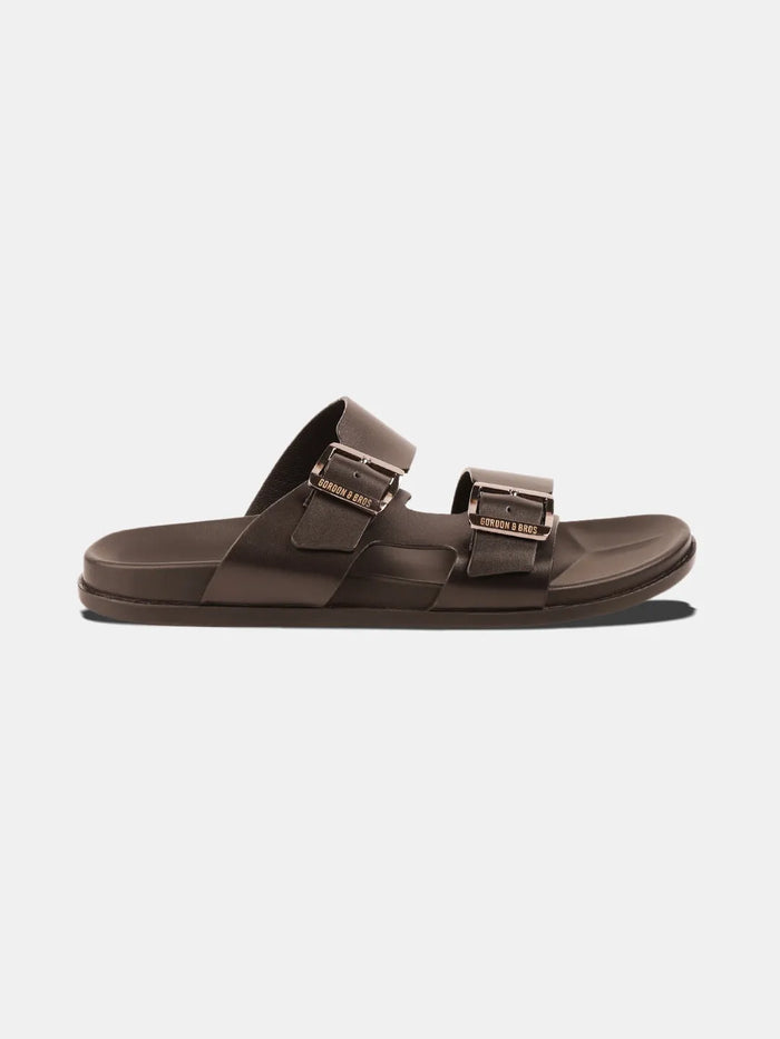 BUCKLE STRAP LEATHER SANDALS | 40 BLACK