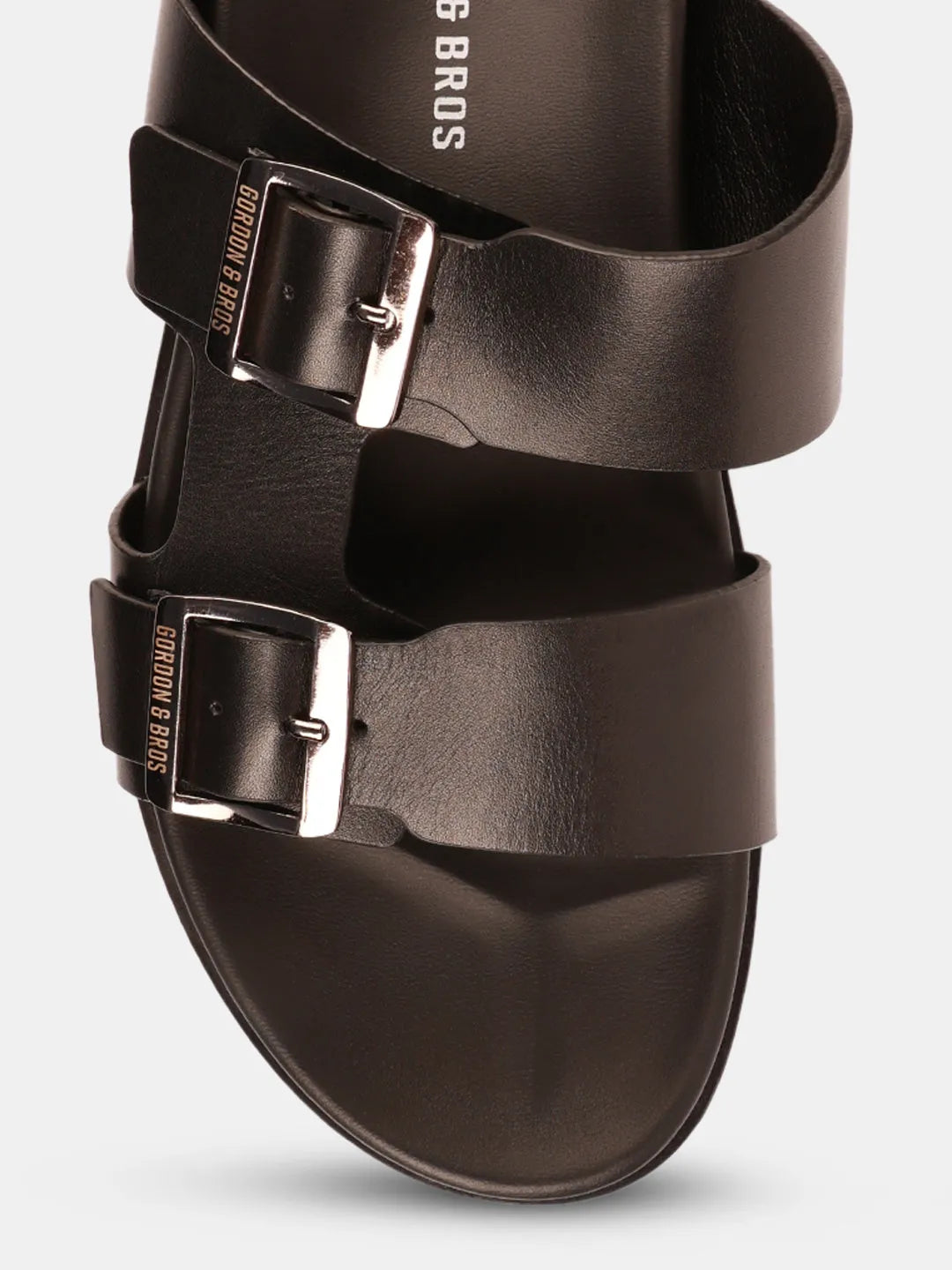 BUCKLE STRAP LEATHER SANDALS | 40 BLACK