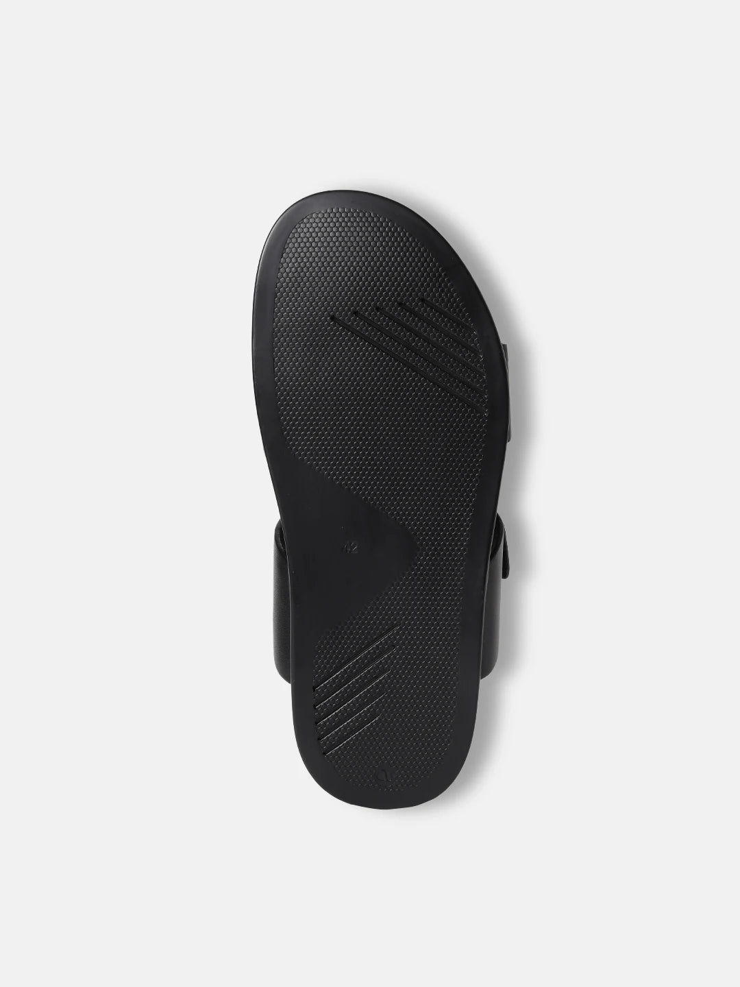BUCKLE STRAP LEATHER SANDALS | 40 BLACK