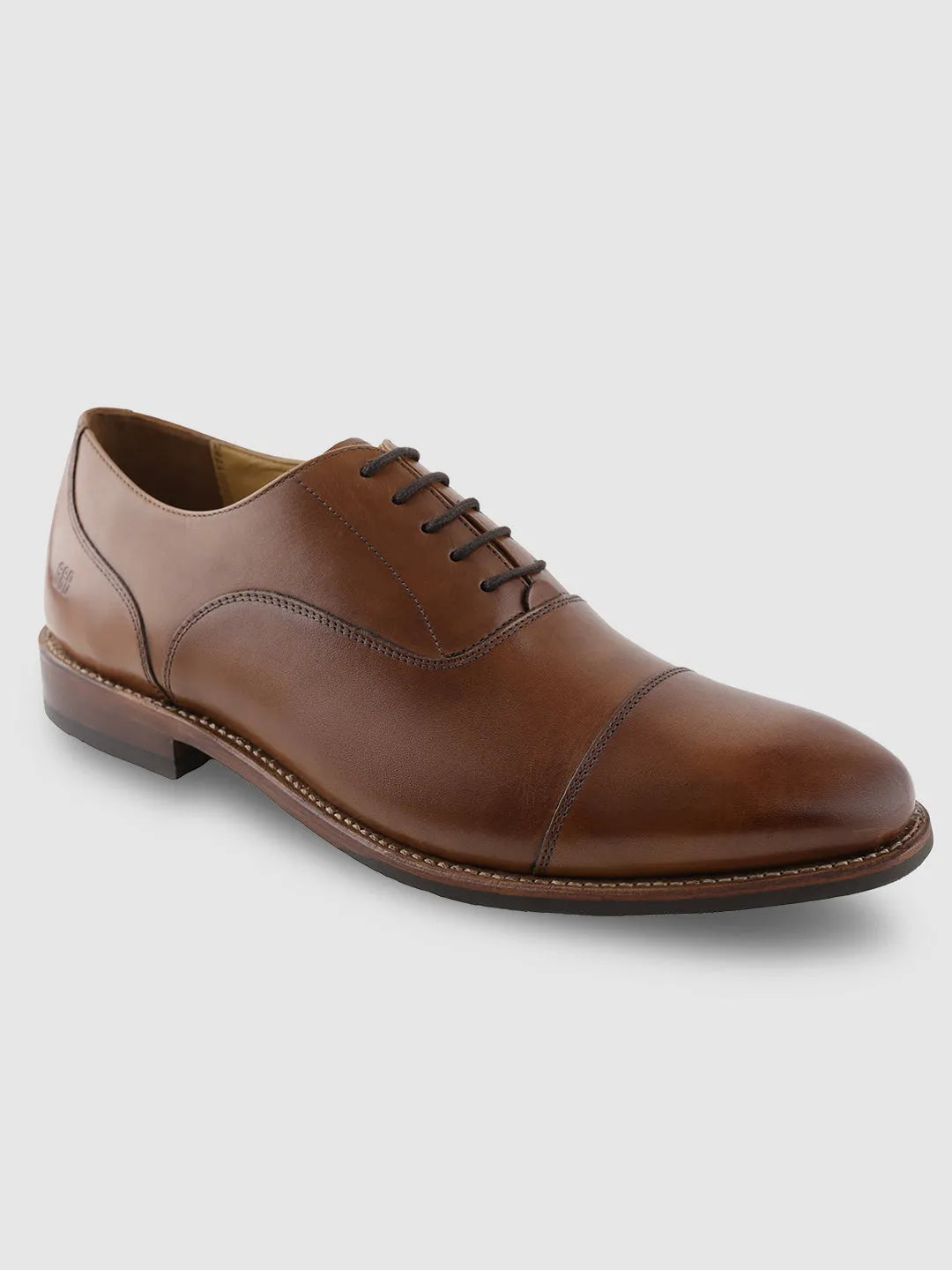 TAN MEN TOE CAP OXFORD LACE UP SHOES | 5092TAN