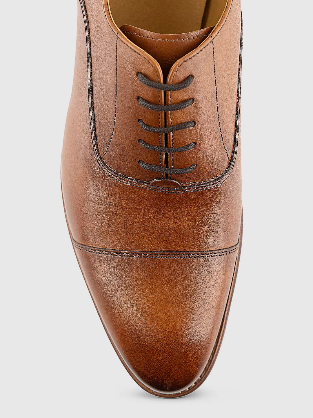 TAN MEN TOE CAP OXFORD LACE UP SHOES | 5092TAN