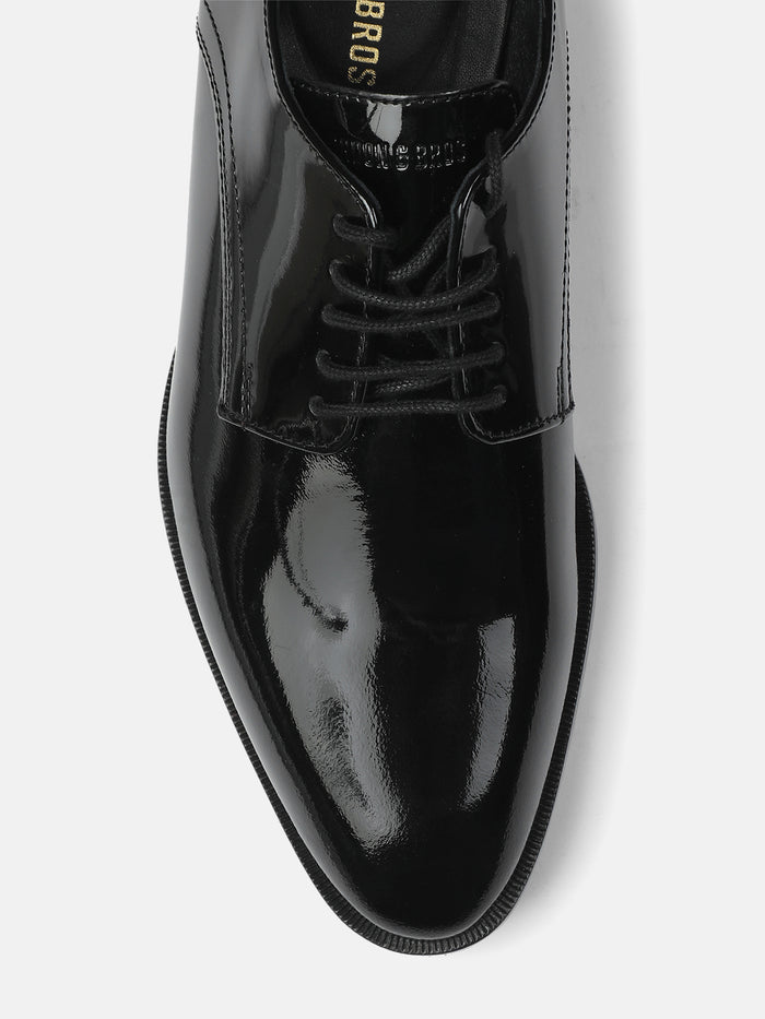 PLAIN DERBY SHOES| 3556 PATENT BLACK