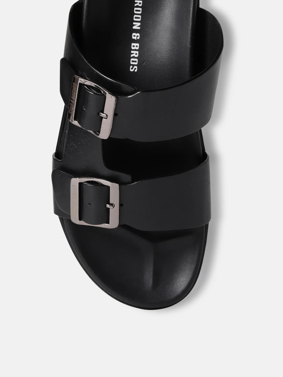 BUCKLE STRAP LEATHER SANDALS | 40 BLACK