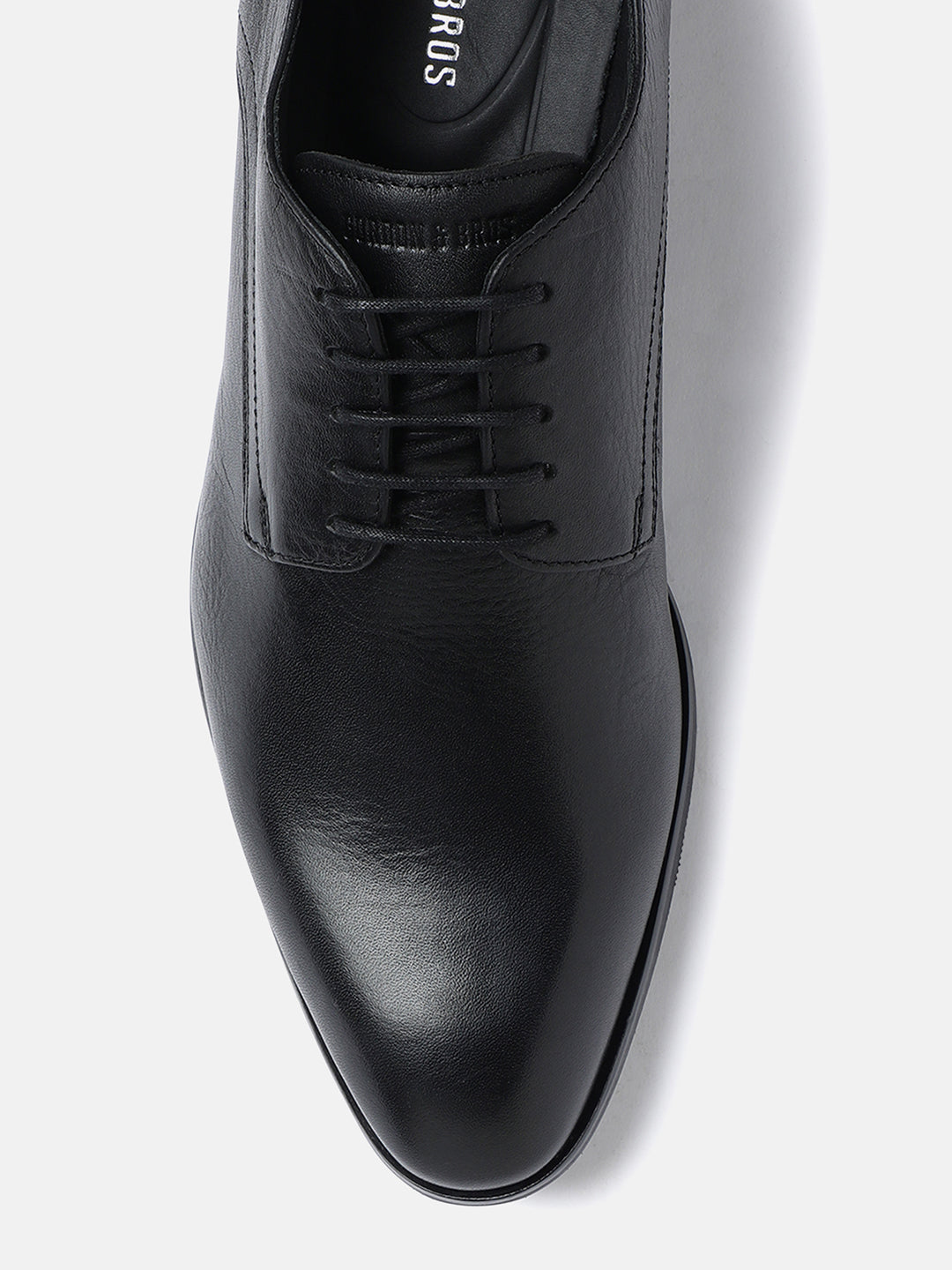 MILLED BLACK HEAVY MEN DERBY LACE UP SHOES | 636MILLED BLACK HEAVY