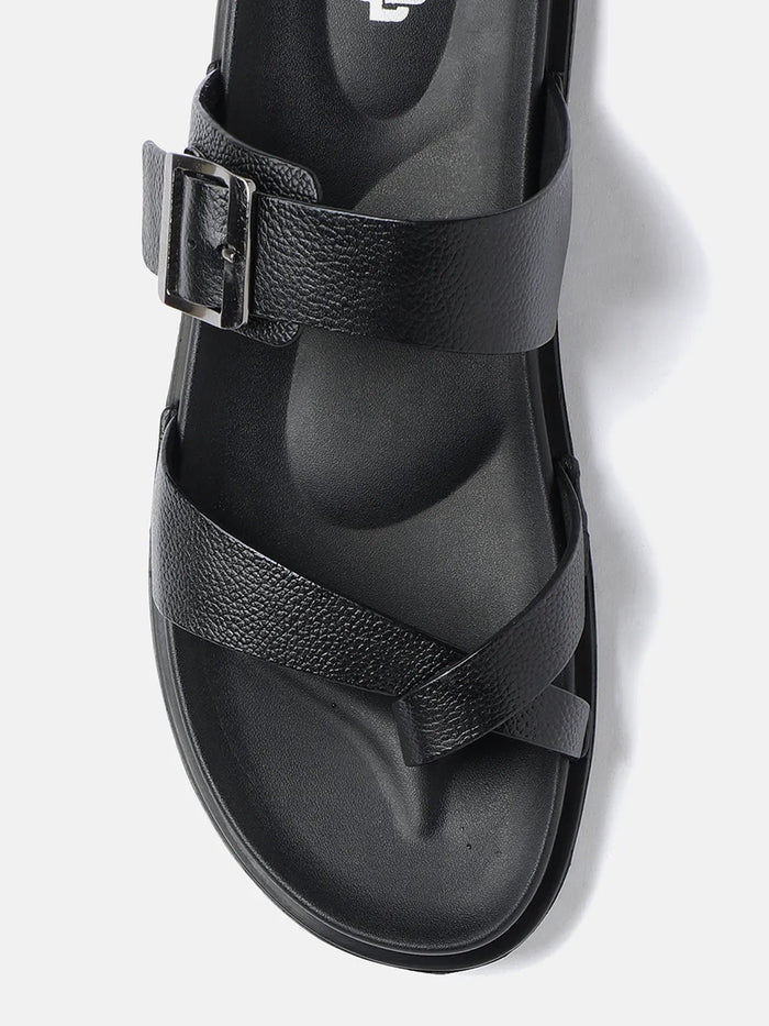 LEATHER TOE LOOP SANDALS