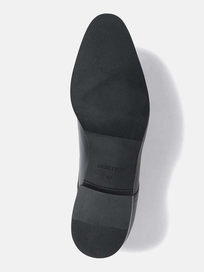 MILLED LEATHER DERBY SHOES | 636 MILLED BLACK HEAVY