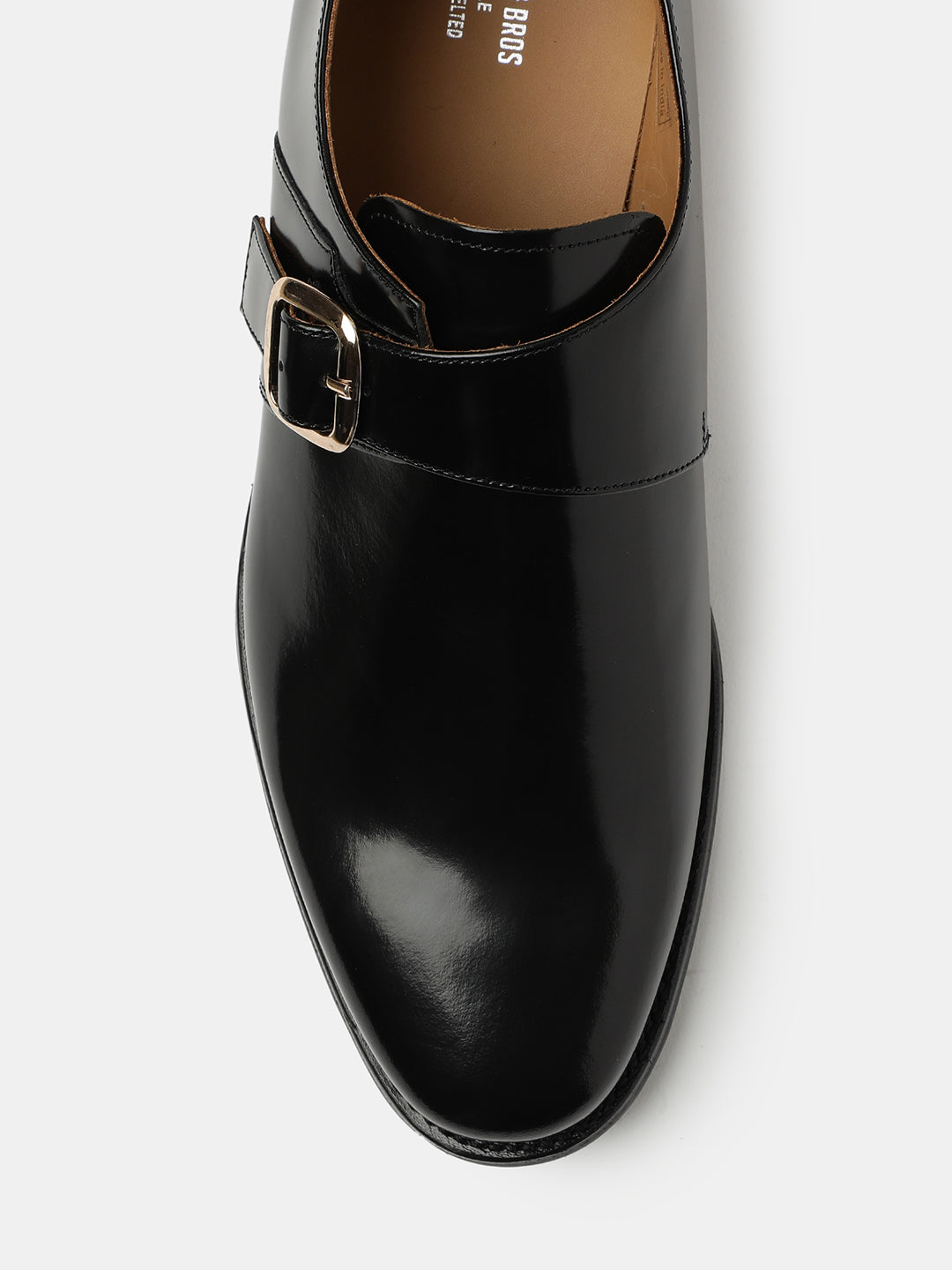 BLACK MEN SINGLE MONK SHOES | 7231BLACK