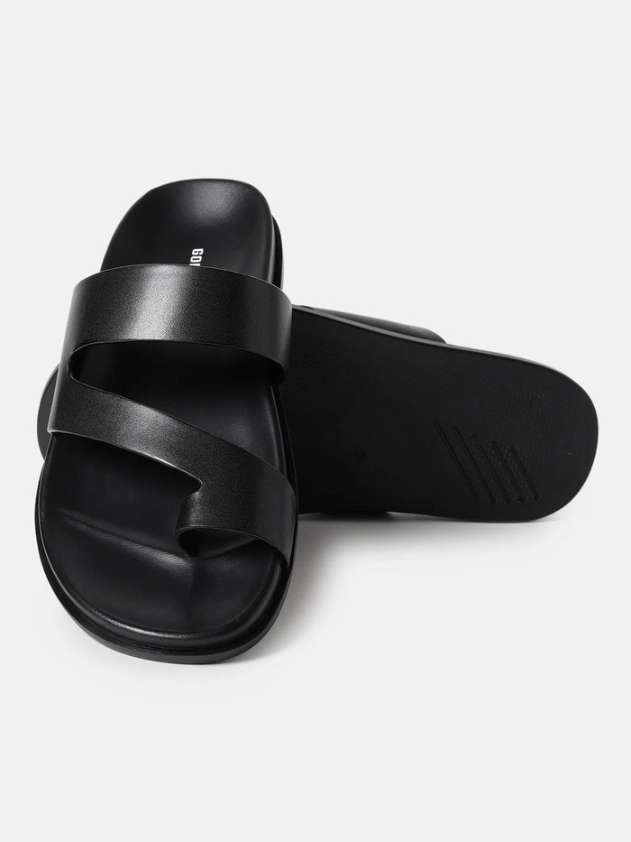 PREMIUM TOE LOOP SANDALS | 39 BLACK