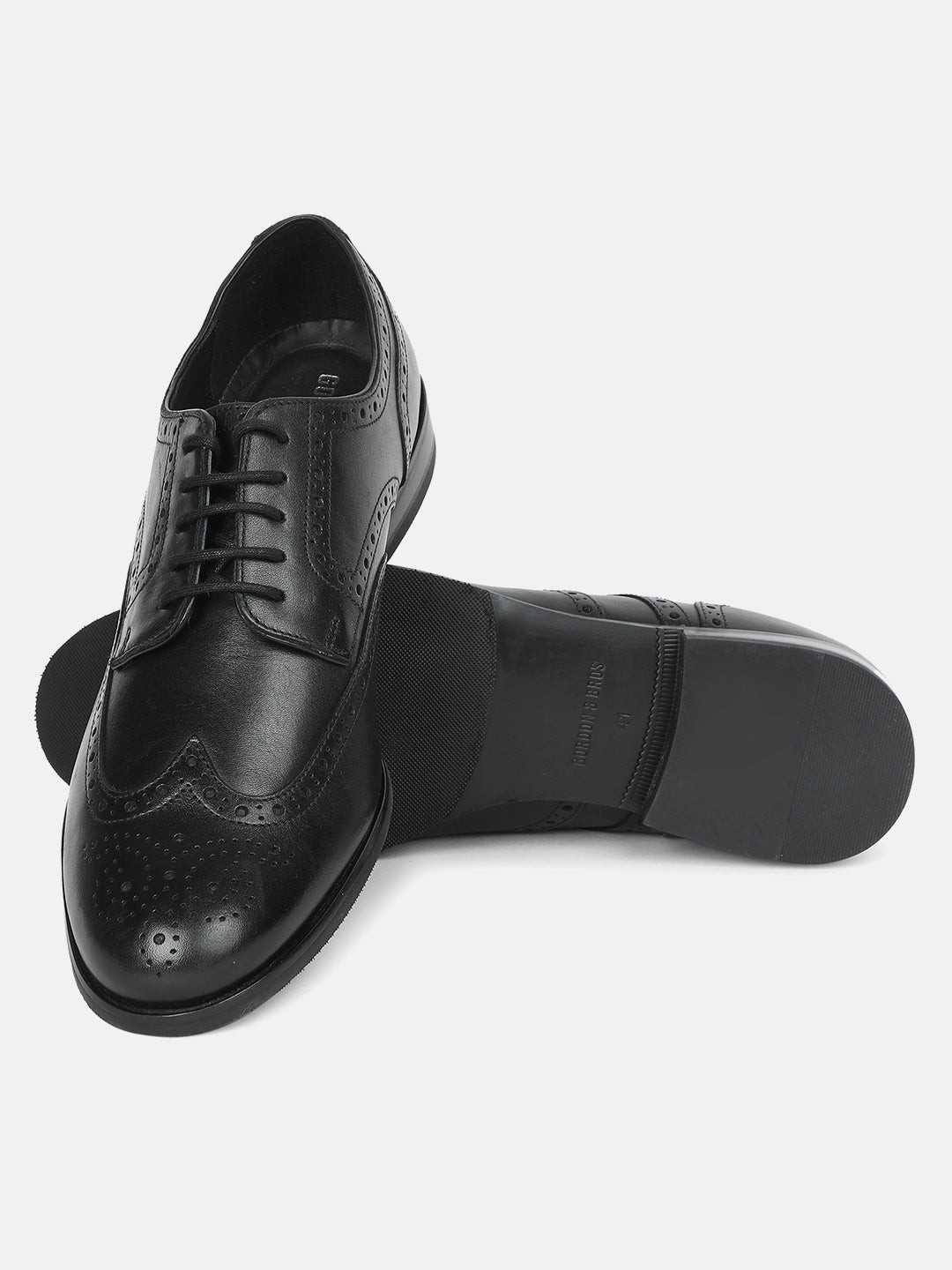 PLAIN BLACK MEN DERBY LACE UP SHOES | 431PLAIN BLACK