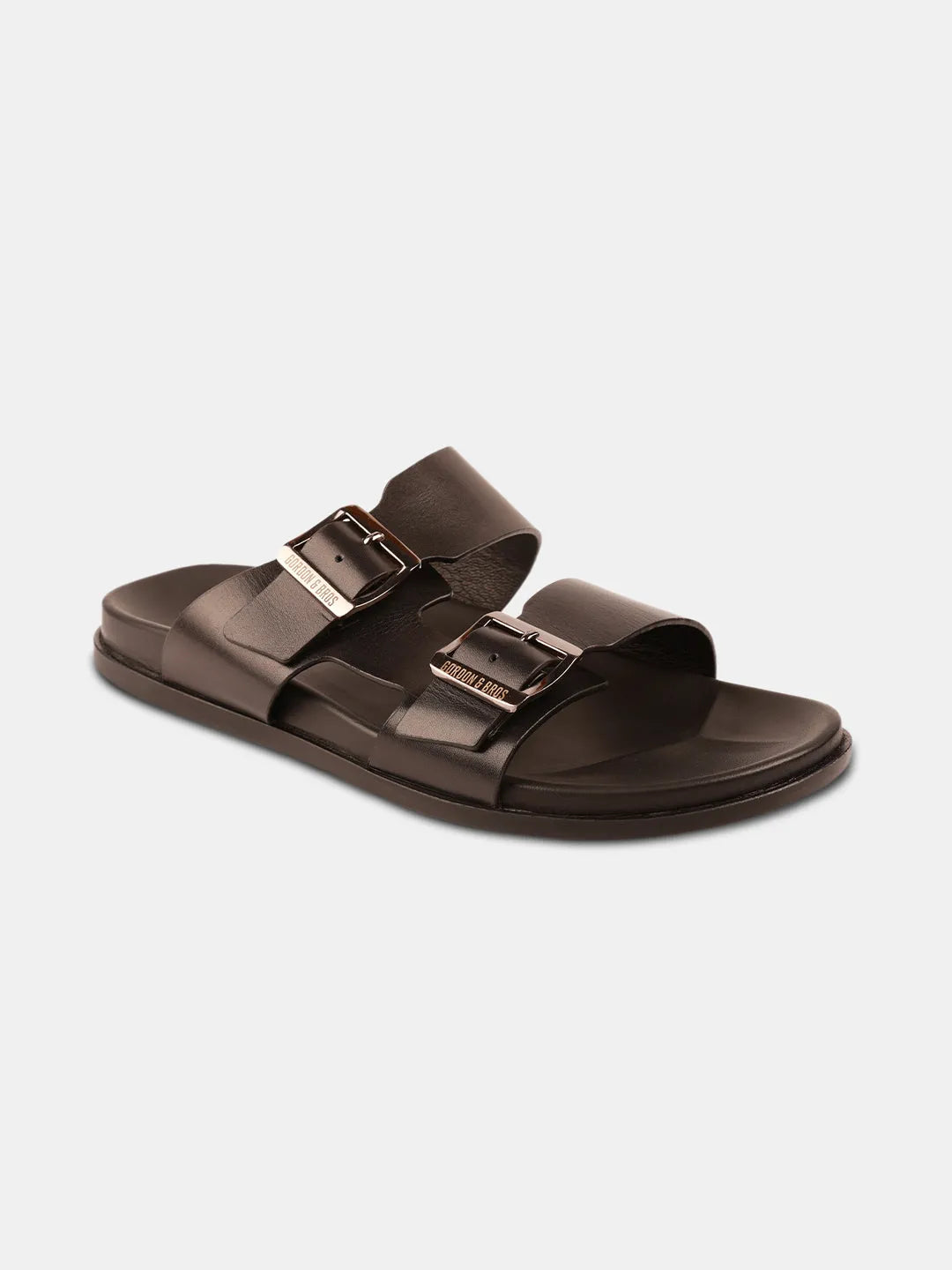BUCKLE STRAP LEATHER SANDALS | 40 BLACK
