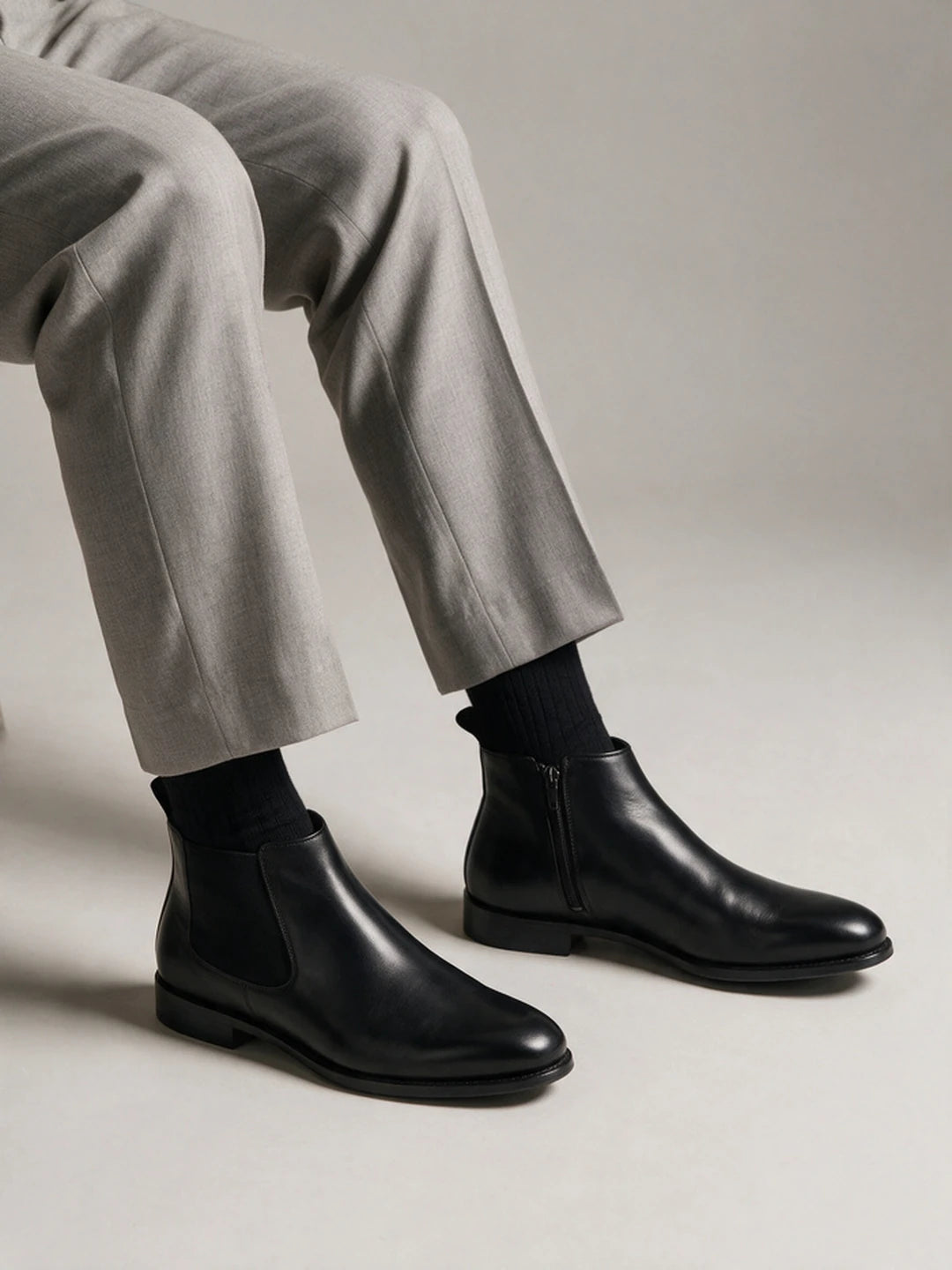 CHELSEA LEATHER BOOTS | 1776 ADIGO BLACK