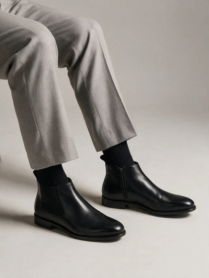 CHELSEA LEATHER BOOTS | 1776 ADIGO BLACK