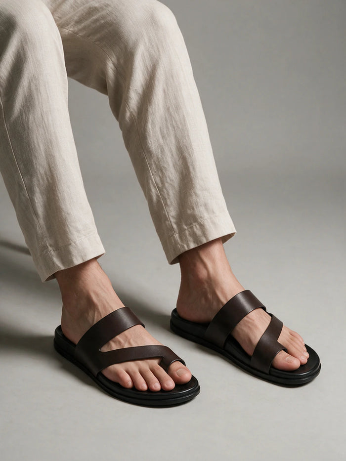 PREMIUM TOE LOOP SANDALS | 39 BROWN